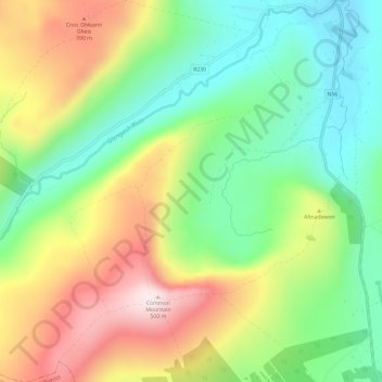 Carte topographique Glengesh, altitude, relief