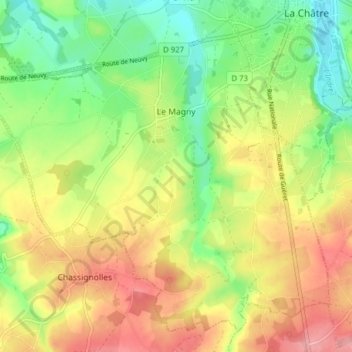 Carte topographique Le Magny, altitude, relief