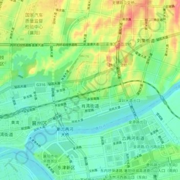 Carte topographique 肖湾街道, altitude, relief