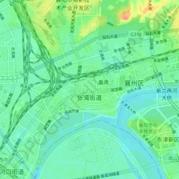 Carte topographique 张湾街道, altitude, relief