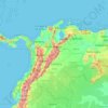 Carte topographique Colombie, altitude, relief