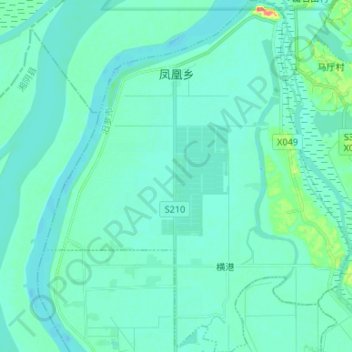 Carte topographique 凤凰乡, altitude, relief