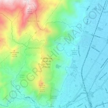 Carte topographique Golondrinas, altitude, relief