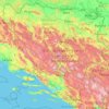 Carte topographique Bosnie-et-Herzégovine, altitude, relief