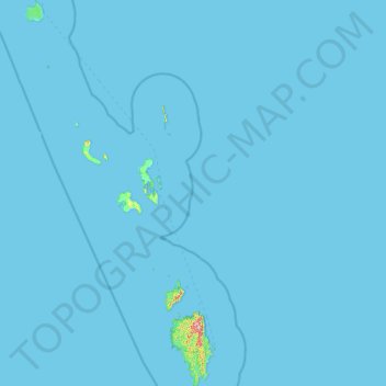Carte topographique Nicobar Islands, altitude, relief