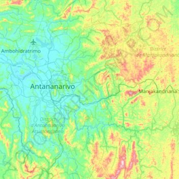Carte topographique District d'Antananarivo Avaradrano, altitude, relief