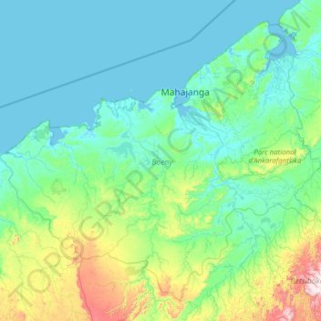 Carte topographique Boeny, altitude, relief