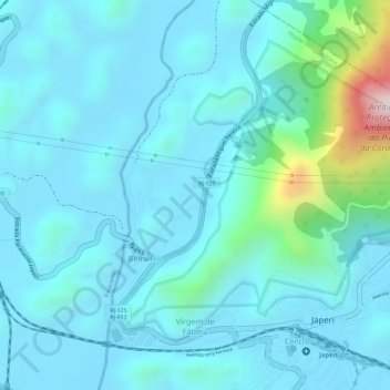 Carte topographique Virgem de Fátima, altitude, relief