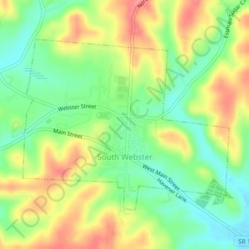Carte topographique South Webster, altitude, relief