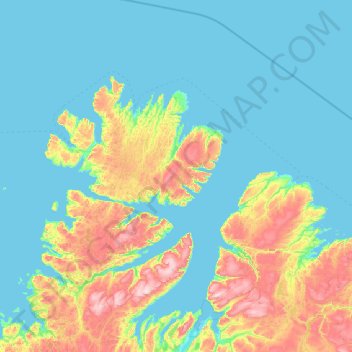 Carte topographique Gamvik, altitude, relief