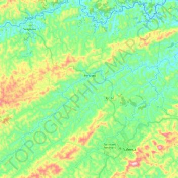 Carte topographique Pentagna, altitude, relief