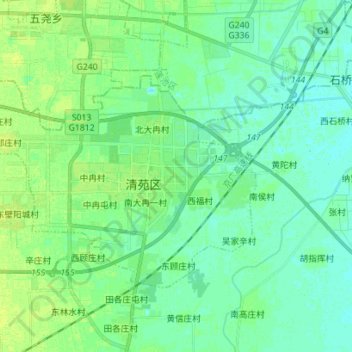Carte topographique 清苑镇, altitude, relief