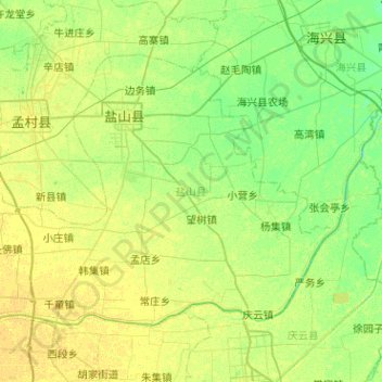 Carte topographique 盐山县, altitude, relief