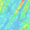 Carte topographique Hudson County, altitude, relief