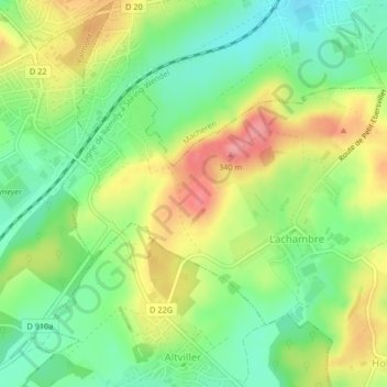 Carte topographique 57730, altitude, relief