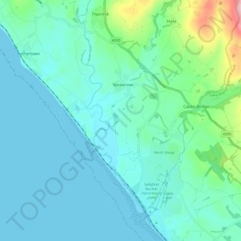 Carte topographique Beckermet, altitude, relief