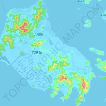 Carte topographique 六横岛, altitude, relief