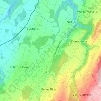 Carte topographique Montilliez, altitude, relief