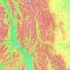 Carte topographique Area A (Upper Flathead/Elk Valley), altitude, relief