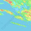 Carte topographique Pelješac, altitude, relief