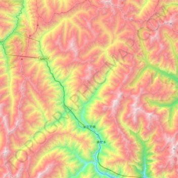 Carte topographique 米亚罗镇, altitude, relief