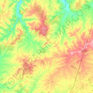 Carte topographique Zentrum-Loiretal, altitude, relief