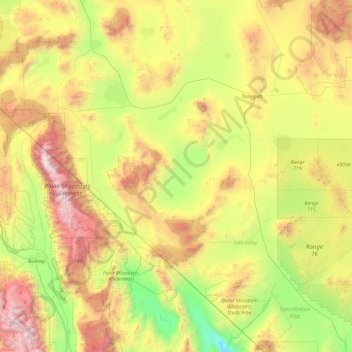 Carte topographique Esmeralda County, altitude, relief