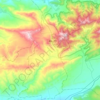 Carte topographique Hidoussa, altitude, relief