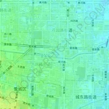 Carte topographique 紫荆山公园, altitude, relief