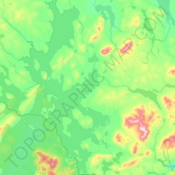 Carte topographique Moosehead Lake, altitude, relief