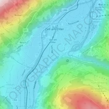 Carte topographique Zell am Ziller, altitude, relief