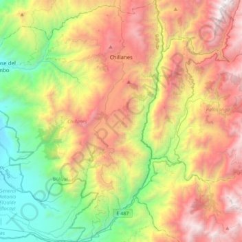 Carte topographique Chillanes, altitude, relief