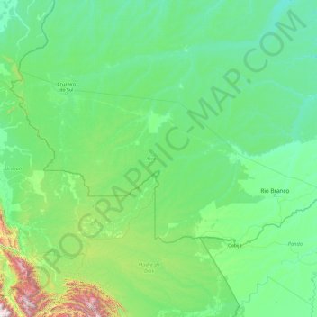 Carte topographique Acre, altitude, relief