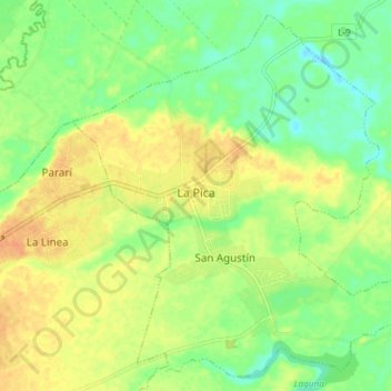 Carte topographique La Pica, altitude, relief