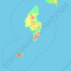 Carte topographique Tinian Municipality, altitude, relief