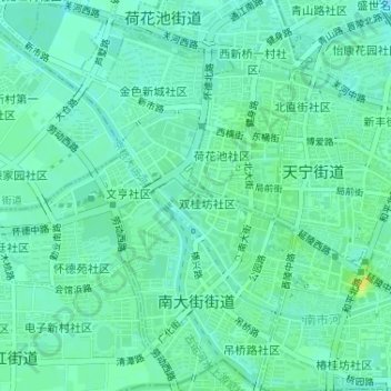 Carte topographique 南大街街道, altitude, relief
