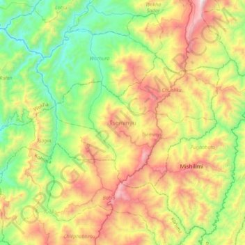 Carte topographique Tseminyu, altitude, relief
