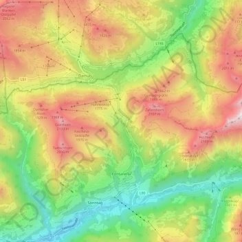 Carte topographique Fontanella, altitude, relief