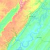 Carte topographique Rhea County, altitude, relief