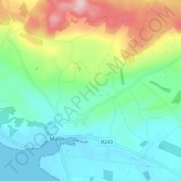 Carte topographique Drumcarbit, altitude, relief
