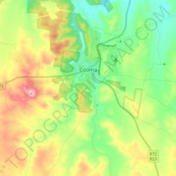 Carte topographique Cooma, altitude, relief