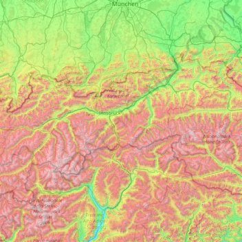 Carte topographique Tirol, altitude, relief
