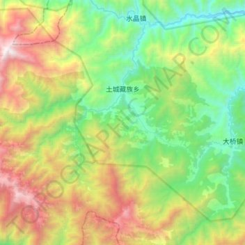 Carte topographique 土城藏族乡, altitude, relief