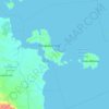 Carte topographique Îles Bangka Belitung, altitude, relief