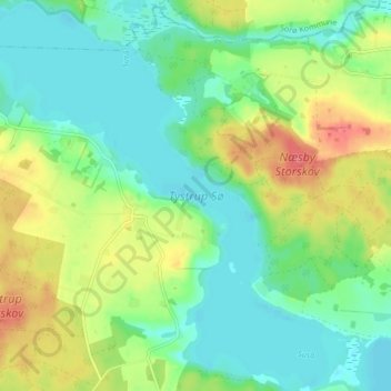 Carte topographique Tystrup Sø, altitude, relief