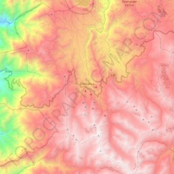 Carte topographique Zumbahua, altitude, relief