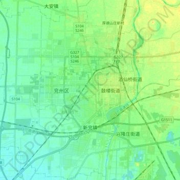 Carte topographique 新兖镇, altitude, relief
