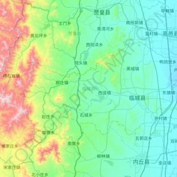 Carte topographique 临城县, altitude, relief