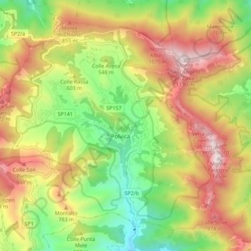 Carte topographique Tramonti, altitude, relief