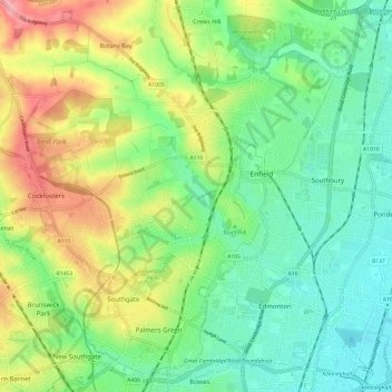 Carte topographique Salmons Brook, altitude, relief